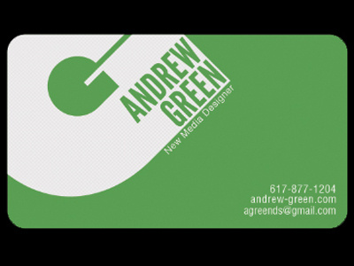 Business Card Green On White