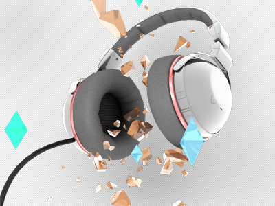 Fragment your Ears 3d design edgy headphones rocking slick