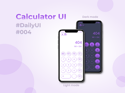 Daily UI #004 | Calculator 004 app application calcu calculator challenge clean color cute dailyui dark mode design desktop illustration light mode mobile purple simple standard ui