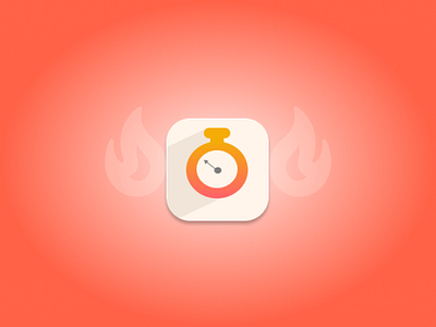 Daily UI #005 | App Icon 005 app application branding challenge clean color cute dailyui design graphic design icon illustration logo nice orange red simple stopwatch ui