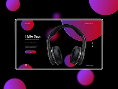 Headphone website design black concept design headphone pink sony ui ux