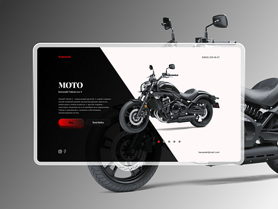 Website design by Kawasaki black button concept design kawasaki moto red ui ux