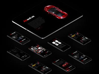 Website concept for car tuning black car concept design figma mobile mockup red ui ux web