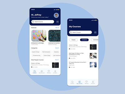 Online Course App branding design ui