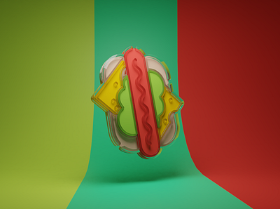 Hot Dog 3d animation graphic design
