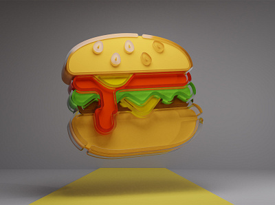 Hamburger 3d graphic design