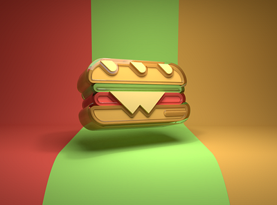 Sandwich 3d graphic design
