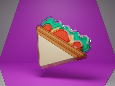 Triangle Sandwich 3d graphic design