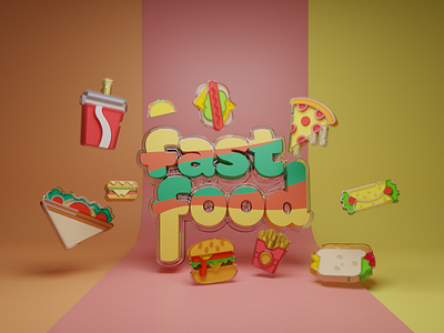 Icon Fastfoof - 3D Typography