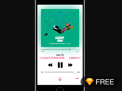 [.Sketch] iOS Music App app design download freebie ios iphone mobile music resource sketch ui ux