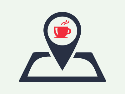 Coffee Place Finder Logo app branding coffee illustrator logo