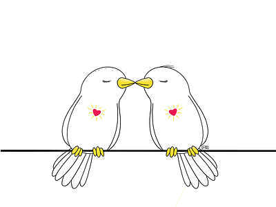 The Simplicity of Love birdsonawire colorillustration digitalillustration graphic design handdrawing handdrawn hearts illustration lineart linedrawing linework love loveislove procreate tabletdrawing twohearts