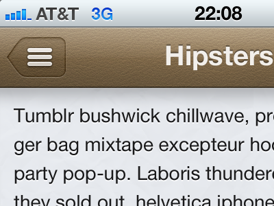 UI Preview #1 hipsters iphone nav bar notes retina text ui