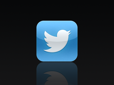Twitter Icon blue glossy icon ipad iphone new twitter