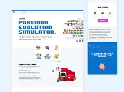 🐱 Pokemon Evolution Simulator blue design graphic design new pokemon ui ux web design