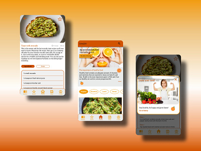 Healthy food app for kids app design ui ux visualdesign