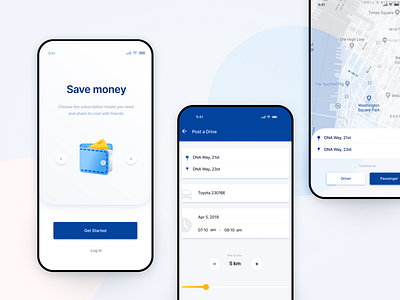 Carsharing App app carsharing concept design driving mobile taxi ux