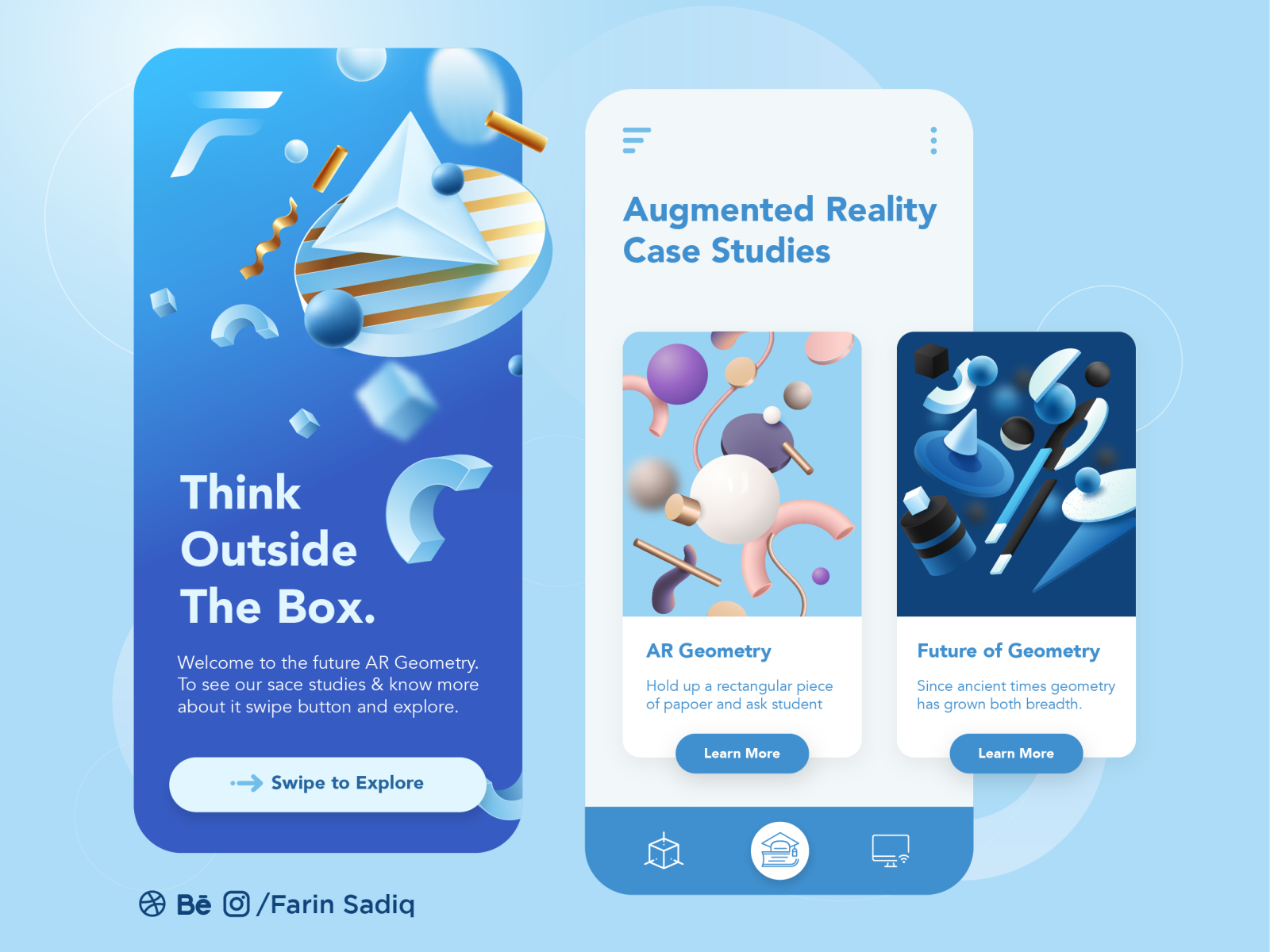 AR app UI design by Farin Sadiq on Dribbble