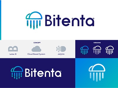 Bitenta Logo Design branding crypto cryptocurrency jellyfish logodesign visualidentity