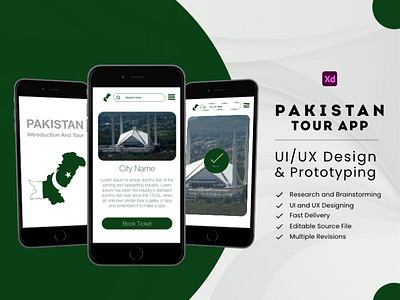 Pakistan Tour App app app design graphic design ui xd