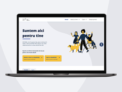 INFOABIL • Information platform for persons with disabilities accesibility access accessible adults benefits blue branding figma kids logo platform teens ui usability usable ux web design webflow website yellow