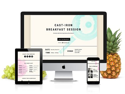 SXSW Breakfast Event Template mobile tablet ui web design website design