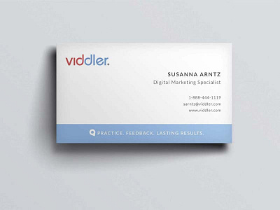 Business Card Design for Viddler blue business card design logo typography viddler