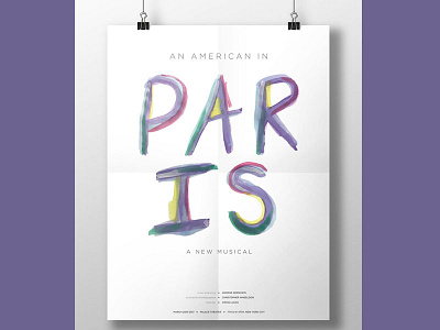 An American in Paris Poster Recreation musical poster poster purple typography watercolor