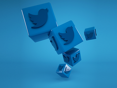 Twitter 3d cinema4d logo twitter