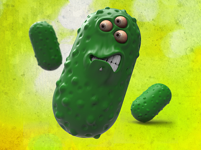 Pickle 3d cinema4d green pickle