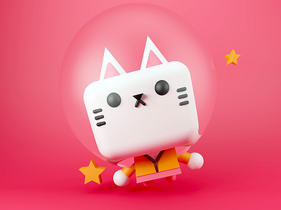 Space Cat 3d animation cat cinema4d