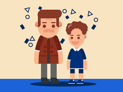 Father and son illustration vector