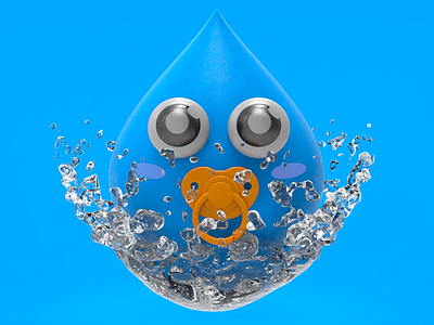 Water baby 3d baby cinema4d water