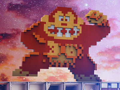 Donkey Kong 3d pixel vintage