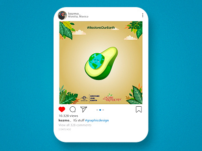 #earthsday for La Casa del Aguacate avocado avocados casa del aguacate content creation design earthsday graphic design illustration kozmo resotre our earth