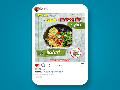 IG post for La Casa del Aguacate (c) avocado avocados branding casa del aguacate content creation design graphic design illustration