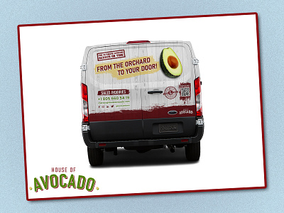 Van Wrap for The House of Avocado (back) avocado avocados car wrap car wrap design casa del aguacate design graphic design house of avocado illustration wrap