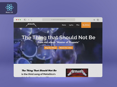 "The Thing that Should Not Be" React js Website design inspiration javascript metallica react react js ui ux web design website