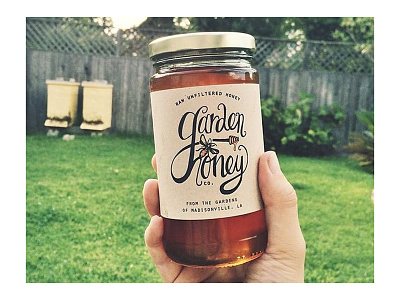 Garden Honey Label branding honey label logo packaging