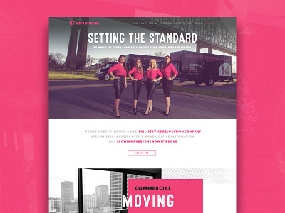 Bart's Moving Website Layout design layout movers moving moving company pink web web design website