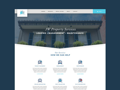 Property Management Website Layout homepage layout icon design icon set icons psd responsive design web web design website design website layout
