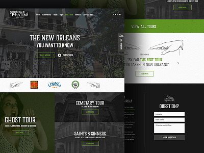 Ghost tours website design ghost tour homepage layout new orleans web design web layout website