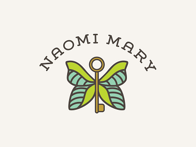 New personal branding badge branding butterfly emblem key logo mark personal symbol
