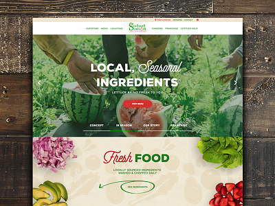 Salad Station | Restaurant Web Design farm to table food homepage layout photography restaurant salad web webdesign website