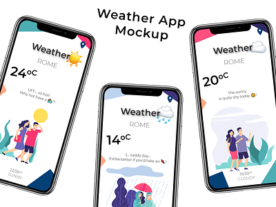 Weather App UI design & Mockup app flutter iphone ui