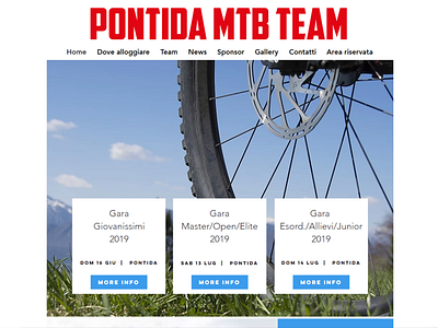 Cycling team website with events section branding design web design