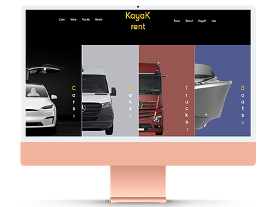 Vehicle rental company website UI graphic design ui web design