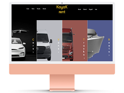 Vehicle rental company website UI graphic design ui web design