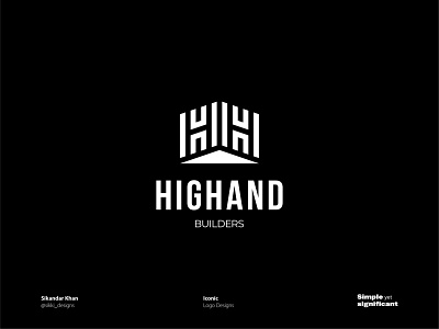 HIGHAND - Builder Company 3d animation brand brand logo branding creative design geometrical logo graphic design illustration logo logo mark logo type modern modern logo motion graphics typography ui ux vector