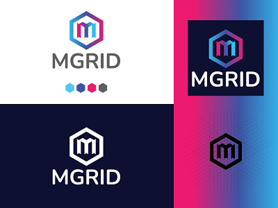 M letter logo, M letter mark, MGRID logo